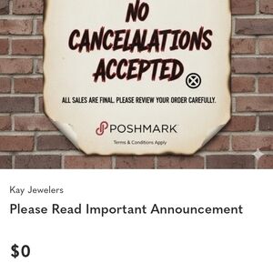 Kay Jewelers Vintage-Style Notice Sign in Cream and Red